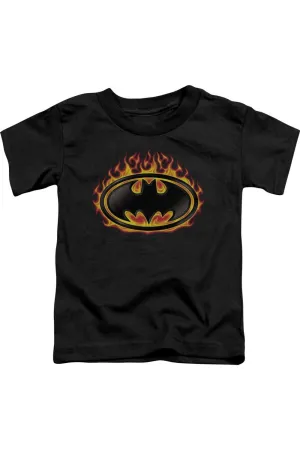 Batman Bat Flames Shield Short Sleeve Toddler Tee / T-Shirt