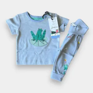 Best-Selling Joules Byron Blue Frog Trouser Set 3-6 Months NWT  Limited Release!