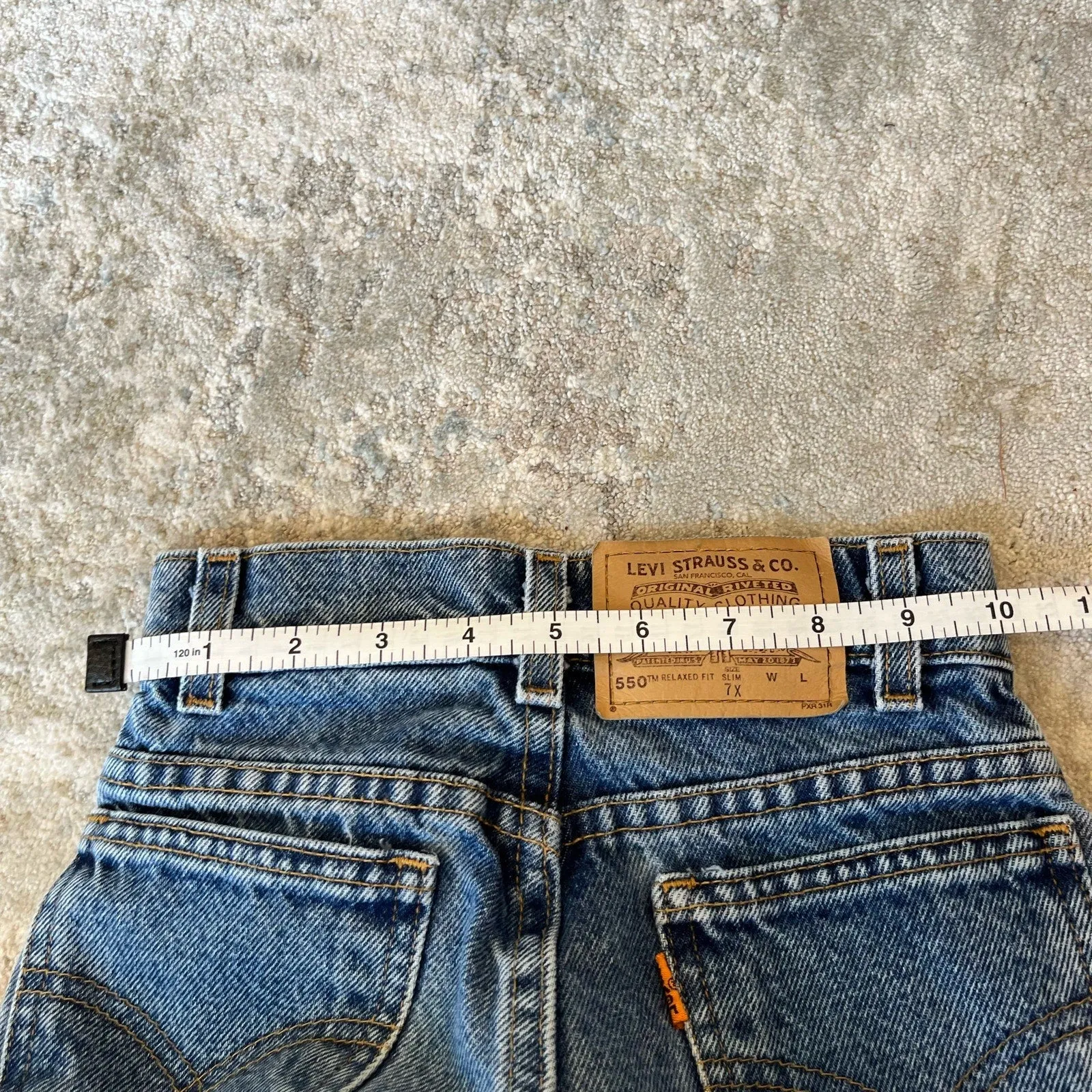 Editors Pick Vintage Levi's 550 Relaxed Fit Slim Orange Tab Jeans 7  Almost Sold Out!