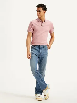 Men's 513 Blue Slim Straight Fit Mid Rise Jeans LEVI'S