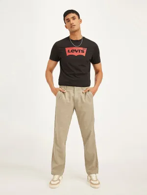 Men's Beige Authentic Straight Fit Linen Chino Pants LEVI'S
