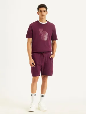 Men's Burgundy Regular Fit Shorts LEVI'S