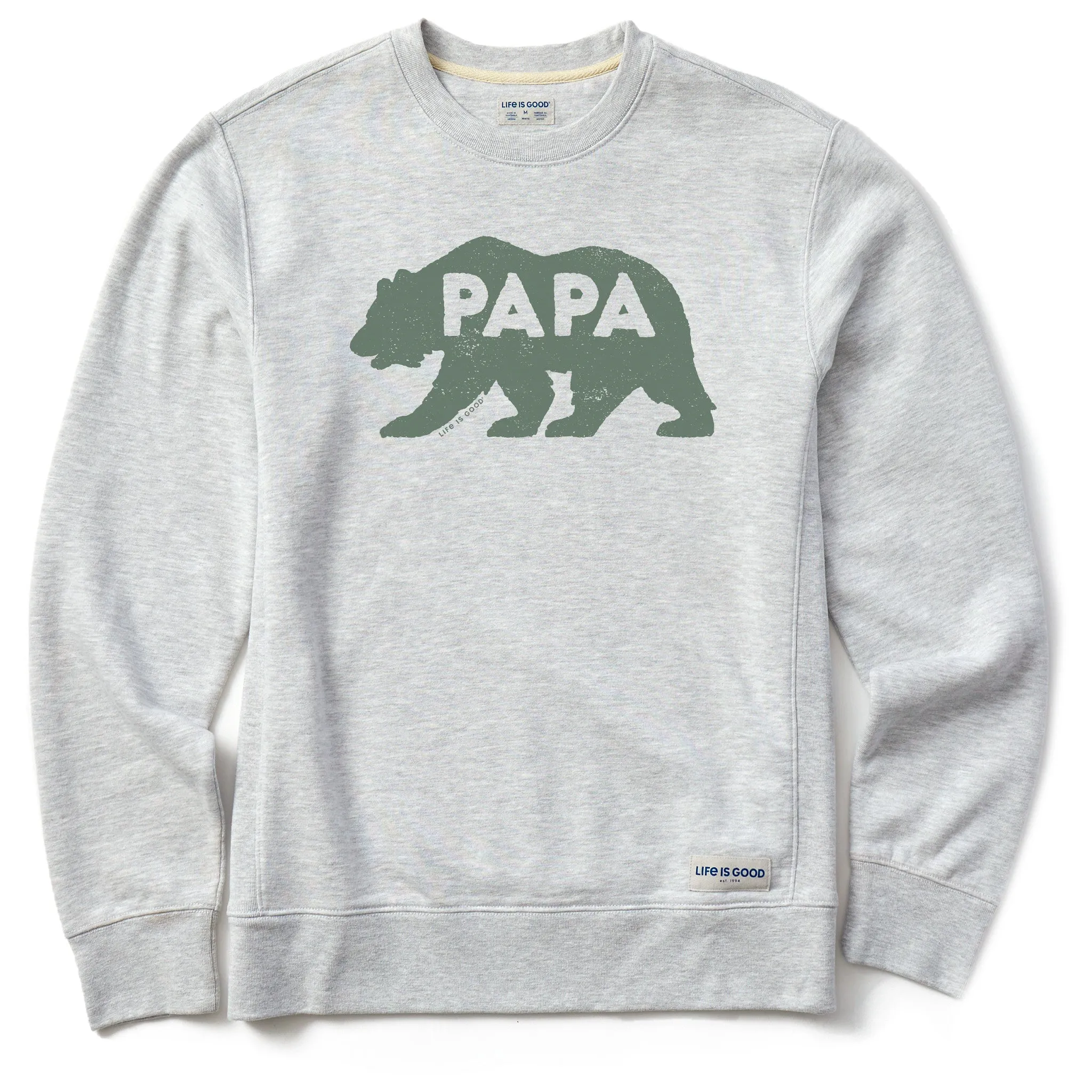Men's Papa Bear Solid Simply True Fleece Crew LIFE IS GOOD