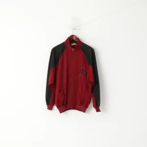 Trendy 2025 Escargot Men M Sweatshirt Maroon Vintage Colorado Shiny Zip Up Retro Top  Limited Stock!