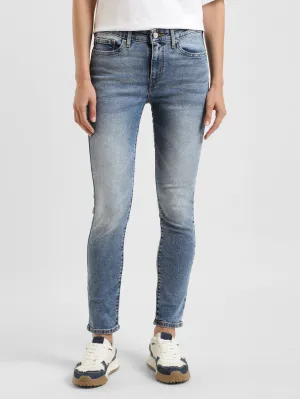 Women's 711 Blue Skinny Fit Mid Rise Jeans LEVI'S