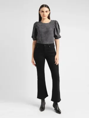 Women's 726 Black Flared Fit High Rise Jeans LEVI'S