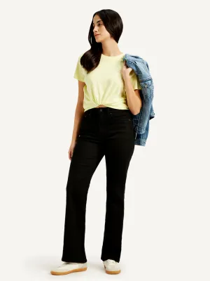 Women's Black Bootcut Fit Mid Rise Jeans LEVI'S