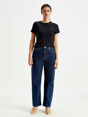 Women's Blue Straight Fit High Rise Jeans LEVI'S