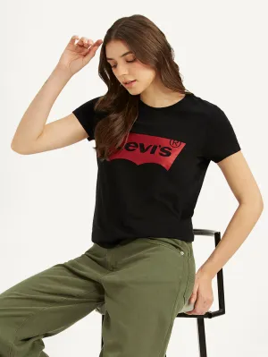 Women's Brand Logo Crew Neck T-shirt LEVI'S