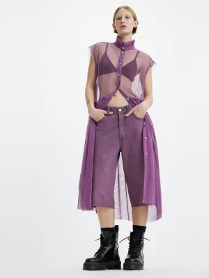 Women's High Neck Net A-Line Sheer Midi Dress LEVI'S