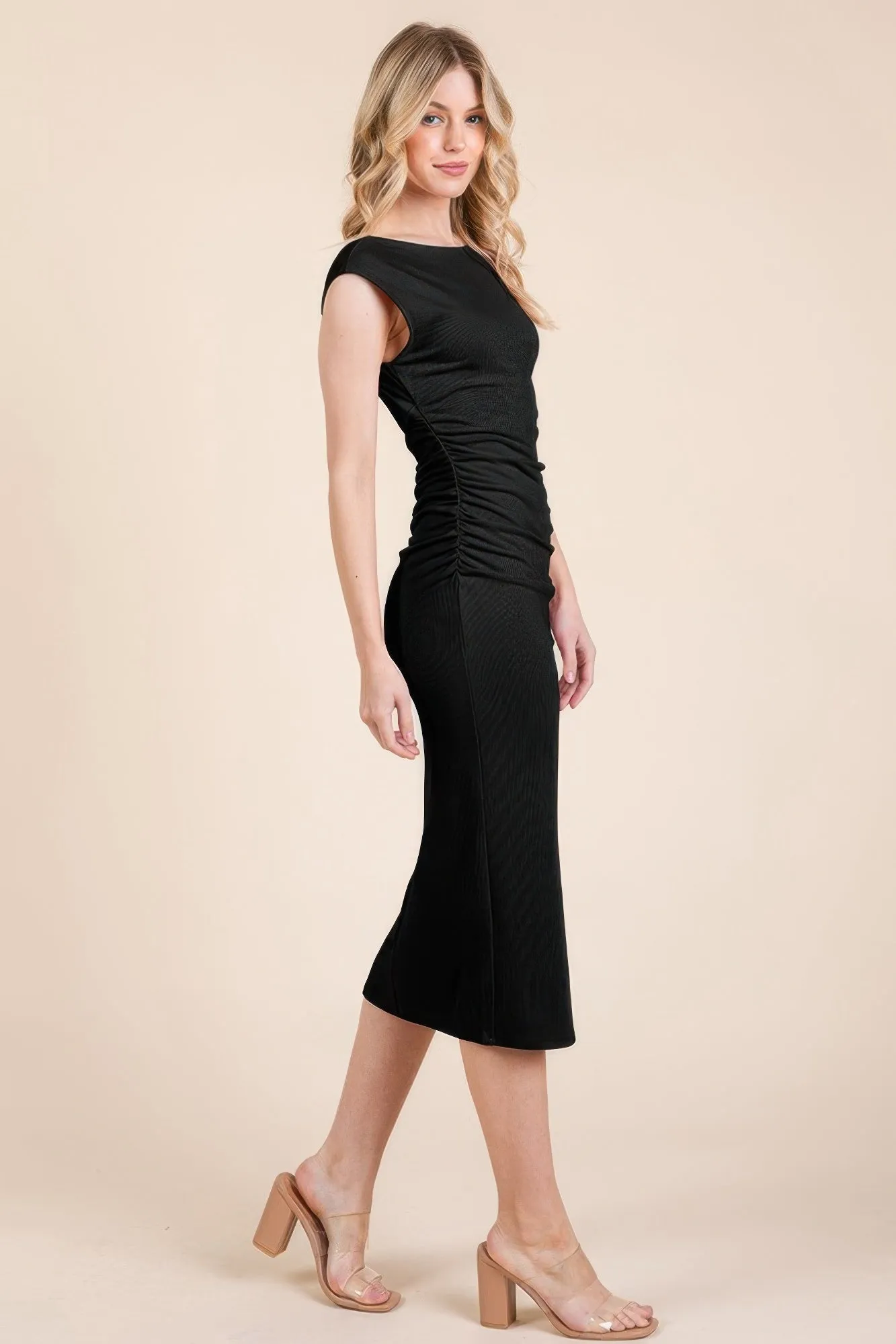 Worth Every Penny FASHNZFAB Women's Cap Sleeve Boatneck Open Back Midi Dress  Limited Stock!